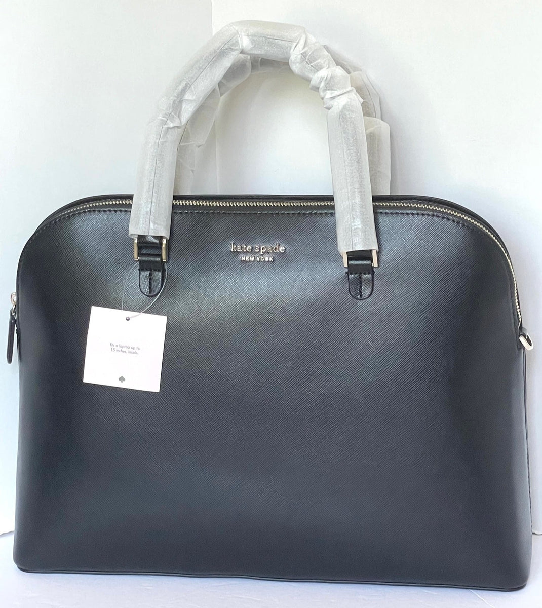 Kate Spade Work Tote Laptop Crossbody Black Large Spencer Leather 15in Luxe Fashion Finds