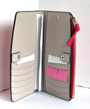 Load image into Gallery viewer, Kate Spade Wallet Womens Red Leather Knott Bifold Slim Zip Pocket Snap Billfold