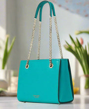 Load image into Gallery viewer, Kate Spade Women’s Small Amelia Pebble Leather Chain Shoulder Bag Tote, Blue