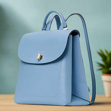 Load image into Gallery viewer, Kate Spade Backpack Women’s Medium Blue Essential Turnlock Flap Leather