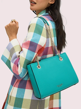 Load image into Gallery viewer, Kate Spade Women’s Small Amelia Pebble Leather Chain Shoulder Bag Tote, Blue