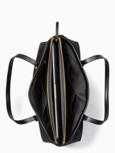 Load image into Gallery viewer, Kate Spade Marybeth Large Work Tote Black Nylon Leather Shoulder Bag Laptop Sleeve