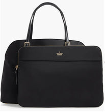 Load image into Gallery viewer, Kate Spade Work Tote Womens Black Large Nylon Leather Laptop Sleeve Marybeth