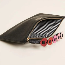 Load image into Gallery viewer, Kate Spade Wristlet Clutch Womens Small Black Leather Hearts Strap Slim Zip Ariah