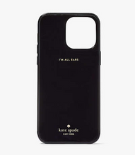Load image into Gallery viewer, Kate Spade iPhone 14 PRO & MAX Case Ditsy Rose Toss Black Hard Shell Floral