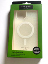 Load image into Gallery viewer, Kate Spade iPhone 15_14_13 Case Gold Glitter Clear MagSafe 6.1 Lightweight