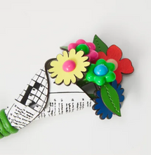Load image into Gallery viewer, Kate Spade Fresh Picks Flower Bouquet Bag Charm Crossword Puzzle Keychain