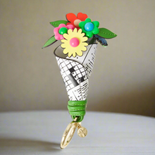 Load image into Gallery viewer, Kate Spade Fresh Picks Flower Bouquet Bag Charm Crossword Puzzle Keychain