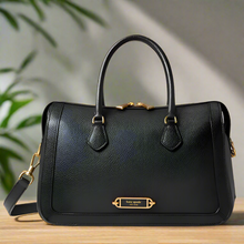 Load image into Gallery viewer, Kate Spade Gramercy Medium Satchel Black Leather Structured Crossbody Bag