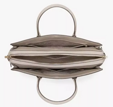 Load image into Gallery viewer, Kate Spade Knott Commuter Bag Laptop Tote Womens Taupe Large Leather Work Bag