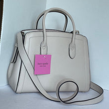 Load image into Gallery viewer, Kate Spade Knott Medium Crossbody Satchel Cream Leather Shoulder Bag Milk Glass