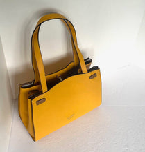 Load image into Gallery viewer, Kate Spade Large Lane Satchel Shoulder Bag Yellow Pebbled Leather Hobo Rare