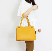 Load image into Gallery viewer, Kate Spade Large Lane Satchel Yellow Pebbled Leather Hobo Bag Rare