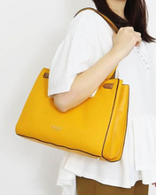 Load image into Gallery viewer, Kate Spade Large Lane Satchel Yellow Pebbled Leather Hobo Bag Rare