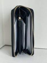 Load image into Gallery viewer, Kate Spade Madison Black Floral Slim Wallet Rose Toss Large Accordian Wallet