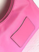 Load image into Gallery viewer, Kate Spade Sam Icon KSNYL Pink Nylon Small Shoulder Bag 90s Top Zip Leather