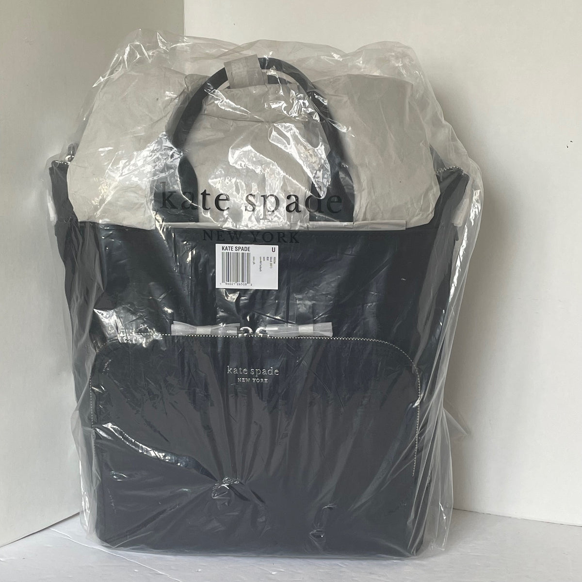 Kate Spade Sam KSNYL Nylon Tote Backpack Black Convertible Laptop