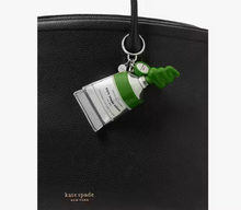 Load image into Gallery viewer, Kate Spade Squeeze Paint Tube Bag Charm Key Fob Key Chain Artist Green Silver