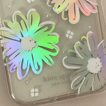 Load image into Gallery viewer, Holographic flower designs on a Kate Spade phone case.