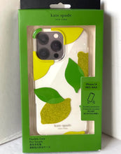 Load image into Gallery viewer, Kate Spade iPhone 14 PRO MAX Case Lemon Drop Glitter Clear Hard Shell Protect