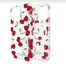 Load image into Gallery viewer, Kate Spade iPhone 15/14/13 Case Cherry Dot Clear MagSafe Lightweight 6.1
