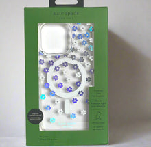 Load image into Gallery viewer, Kate Spade iPhone 15 PRO MAX Case Scattered Flower Silver Clear MagSafe
