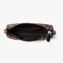 Load image into Gallery viewer, Leopard print pouch with zipper on a white background