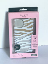 Load image into Gallery viewer, Kate Spade iPhone 14 13 Case White Zebra Clear Hardshell Bumper 6.1" Cover