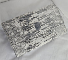 Load image into Gallery viewer, Kurt Geiger Kensington Crossbody Clutch White Leather Snake Print Wallet
