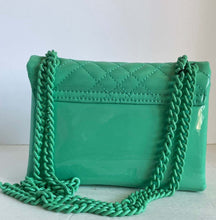 Load image into Gallery viewer, Kurt Geiger Mini Brixton Crossbody Bag Blue Patent Leather Lock Shoulder Glossy