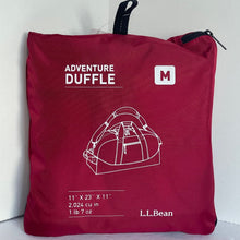 Load image into Gallery viewer, LL Bean Adventure Duffle Medium Red Nylon Water Resistant Tote Bag Carry On