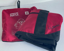 Load image into Gallery viewer, LL Bean Adventure Duffle Medium Red Nylon Water Resistant Tote Bag Carry On