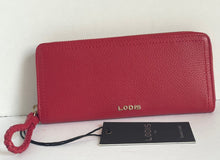 Load image into Gallery viewer, Lodis Wallet Womens Red Accordian RFID Isabella Leather Zip Continental