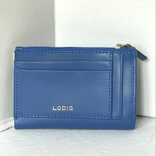 Load image into Gallery viewer, Lodis Lydia Bifold RFID Wallet Womens Blue Bifold RFID  Leather Slim Billfold Snap