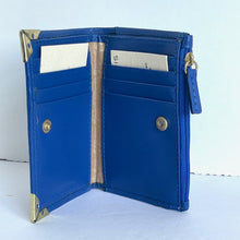 Load image into Gallery viewer, Lodis Lydia Bifold RFID Wallet Womens Blue Bifold RFID  Leather Slim Billfold Snap