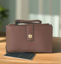 Load image into Gallery viewer, Lodis Wallet Womens Brown Small RFID Leather Bifold Snap Isabella ID Coin Zip