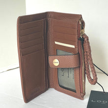 Load image into Gallery viewer, Lodis Wallet Womens Brown Small RFID Leather Bifold Snap Isabella ID Coin Zip