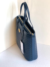 Load image into Gallery viewer, Love Moschino Small Tote Bag Valentina Blue Little Hearts Faux Leather Shopper