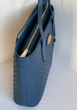 Load image into Gallery viewer, Love Moschino Valentina Small Tote Little Hearts Blue Faux Leather Shopper Bag