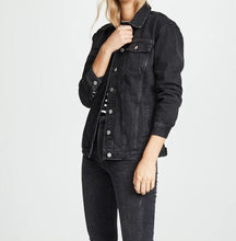 Load image into Gallery viewer, Madewell Denim Jacket Womens Black Oversized Trucker Cotton, Lunar Wash