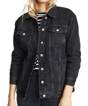 Load image into Gallery viewer, Madewell Denim Jacket Womens Black Oversized Trucker Cotton, Lunar Wash