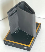 Load image into Gallery viewer, Mancini Wallet Trifold Mens Gray RFID ID Window Leather Gray Billfold Small Boxed
