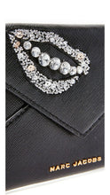 Load image into Gallery viewer, Marc Jacobs Wallet Mini Clutch Womens Black Leather Sequin Heart Beaded Lips