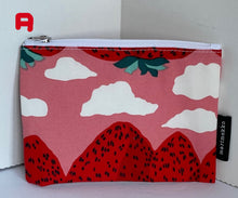Load image into Gallery viewer, Marimekko Pouch Womens Mansikkavuoret Print Red Cotton Makeup Case