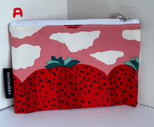 Load image into Gallery viewer, Marimekko Pouch Womens Mansikkavuoret Print Red Cotton Makeup Case