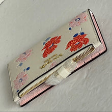 Load image into Gallery viewer, Morgan Dotty Floral Embossed Small Slim Bifold Wallet ID Leather White Multi