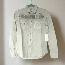 Load image into Gallery viewer, Mother Shirt Womens Extra Small Off White All My Ex's Western Embroidered Cotton