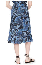 Load image into Gallery viewer, Parker Wrap Skirt Womens 8 Blue Midi  Floral Asymmetric Cotton Drew Ruffle