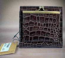 Load image into Gallery viewer, Patricia Nash Wallet Womens RFID Bifold ID Reiti Croc Embossed Brown Leather