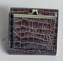 Load image into Gallery viewer, Patricia Nash Wallet Womens RFID Bifold ID Reiti Croc Embossed Brown Leather